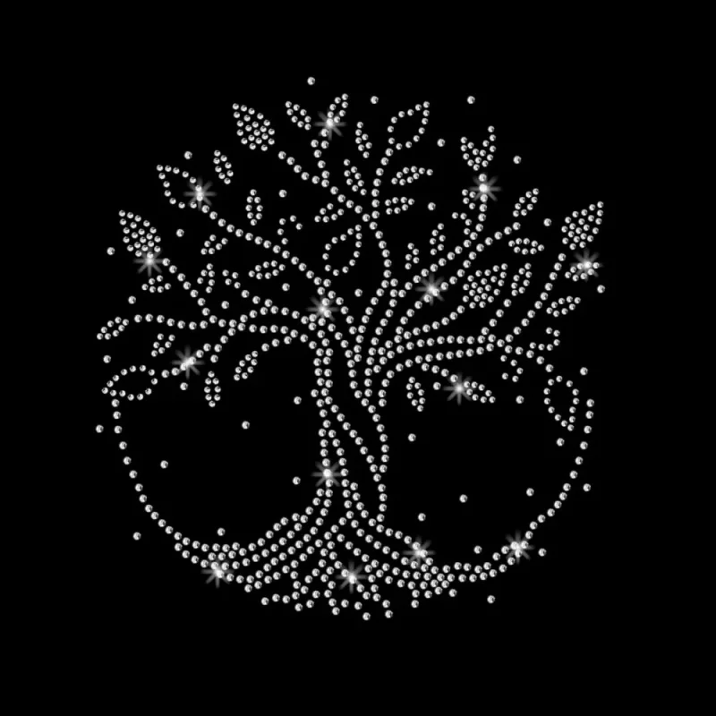 

Tree Sticker iron on rhinestone transfer designs hot fix rhinestone transfer motifs iron on applique patches