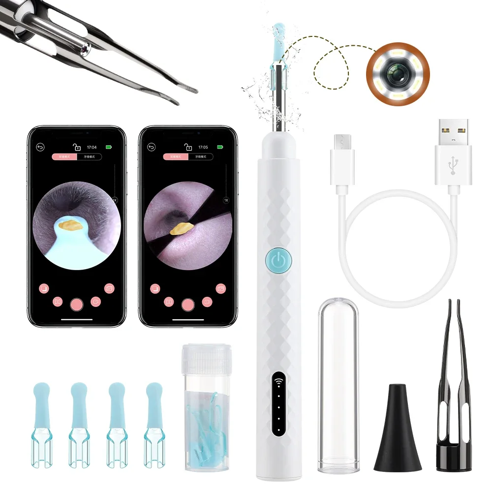 2 in 1 Smart Visual Ear Wax Cleaner With Camera 1080P HD Endoscope Multi-Functional 3.5mm Mini Visual Earpick Ear Cleaning Tool