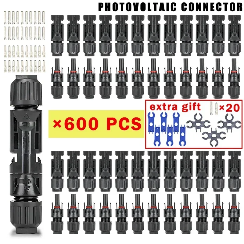 600/400/200/100/40/20/10 Stuks Solar Connectors PV Stekkers 1000V 30A Zonnepaneel Connector Kit Beschikbaar voor PV/MC Kabels 2.5/4/6mm2