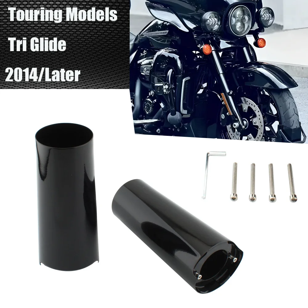Extended FOR Harley Touring Street Glide Road Glide Road King Ultra Limited CVO 14-25 Motorcycle Front Fork Boot Slider Covers