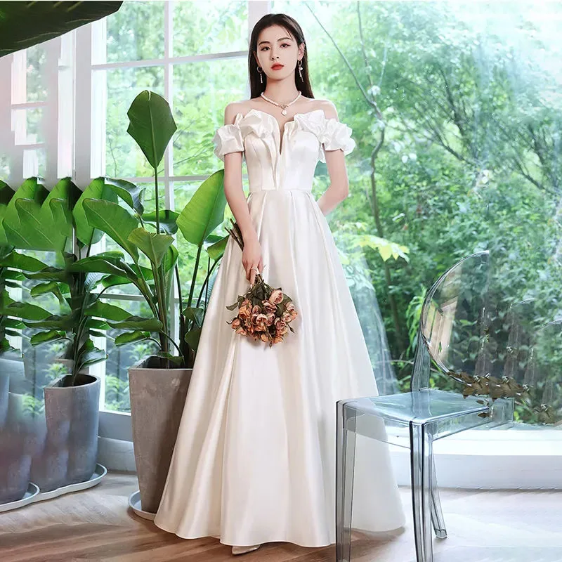 

Off-Shoulder Y2k Evening Dresses Women Elegant Long Slim Ball Dress 2024 New Banquet Annual Meeting Host Art Examination Dresses