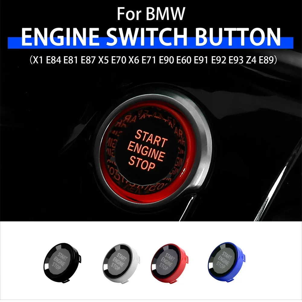 Car Engine Start Stop Switch Button Sticker Interior Trim For BMW X1 E84 E81 E87 X5 E70 X6 E71 E90 E60 E91 E92 E93 Z4 E89