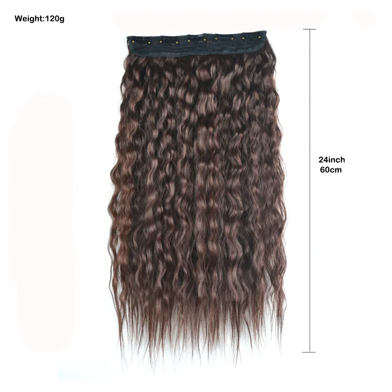 Zolin 5-Clip One Piece synthetische verworrene lockige Clip-in-Haarverlängerung Regenbogen Ombre Einfaches Styling für Frauen Cosplay und den täglichen Gebrauch