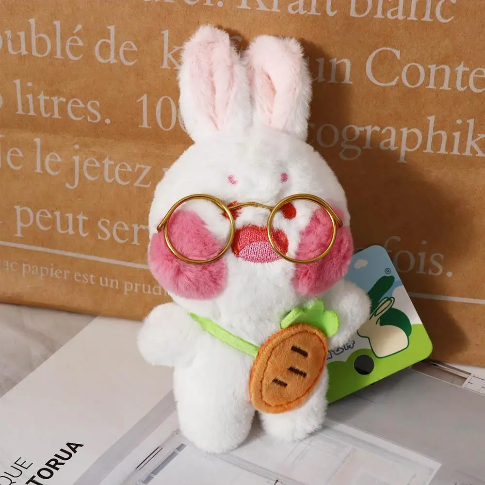 Glasses Rabbit Plush Rabbit Pendant Netred Wearing Hyaluronic Acid Glasses Rabbit Toy Yellow Rabbit Doll 15cm Birthday Gift