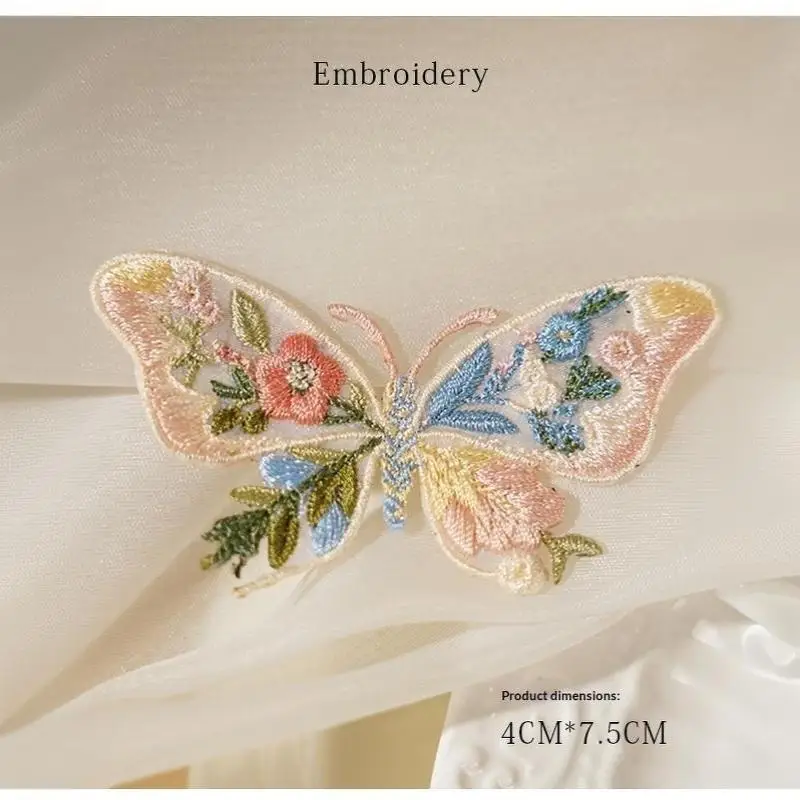 Vintage Blumen-Schmetterling-Stickerei Aufbügelbare Patches Niedliche Wärmeübertragungs-Applikation für DIY-Kleidung Jacken Dekoration Einfach Anzubringen – Detail 15