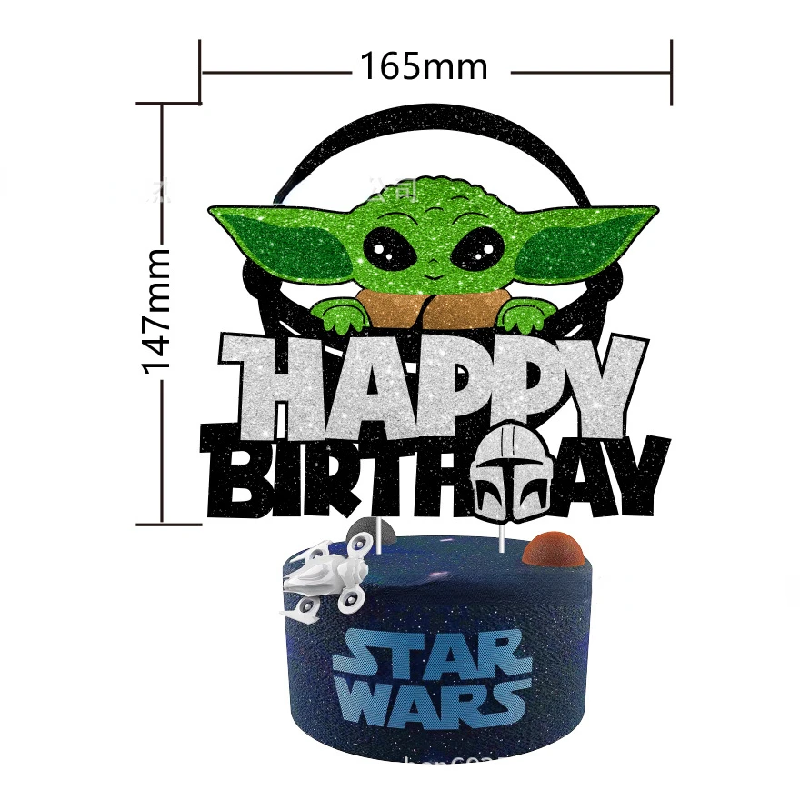 Star Wars Baby Yoda Cake Topper Anime Children Birthday Cake Decor Party Supplies Boy Girl Baby Shower Cupcake Accessories Gift