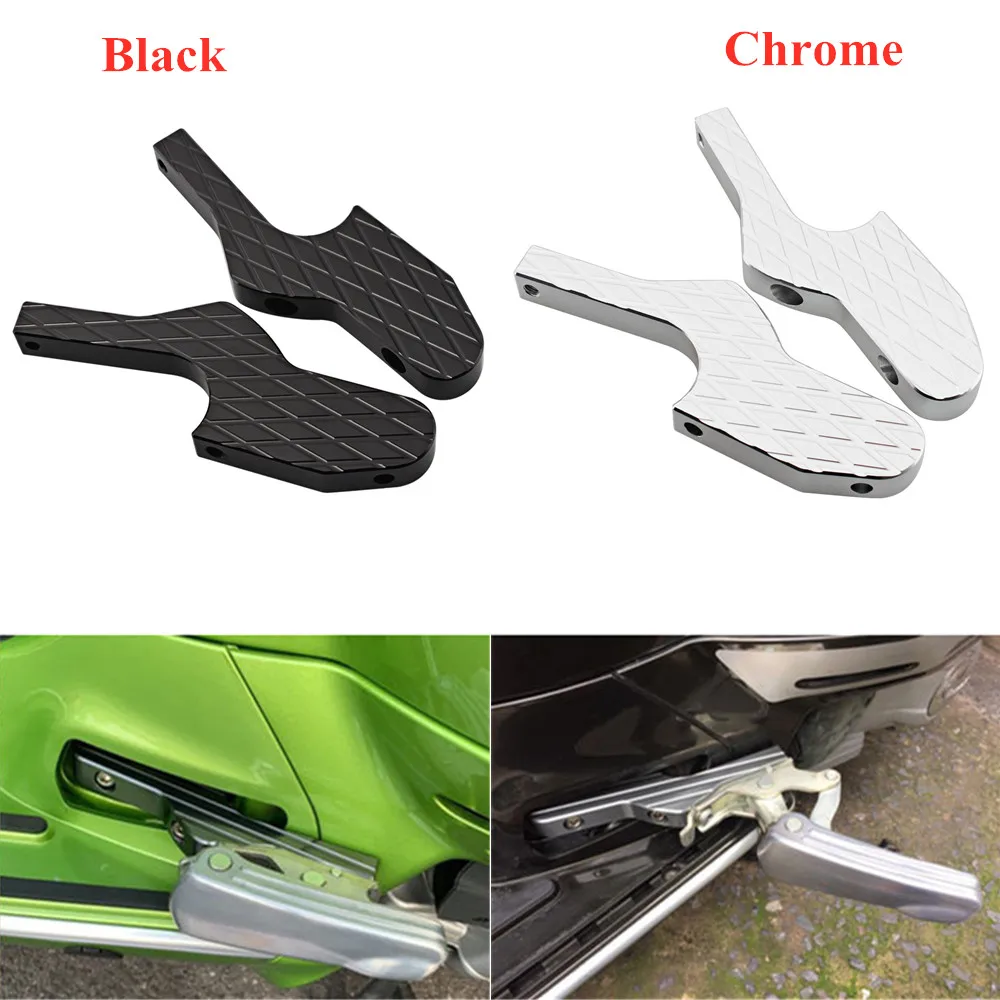 

1 Pair Motorcycle Foot Peg Extension Bracket For VESPA GT GTS GTV 125 150 200 250 300 CNC Chrome Passenger Footrest Accessories