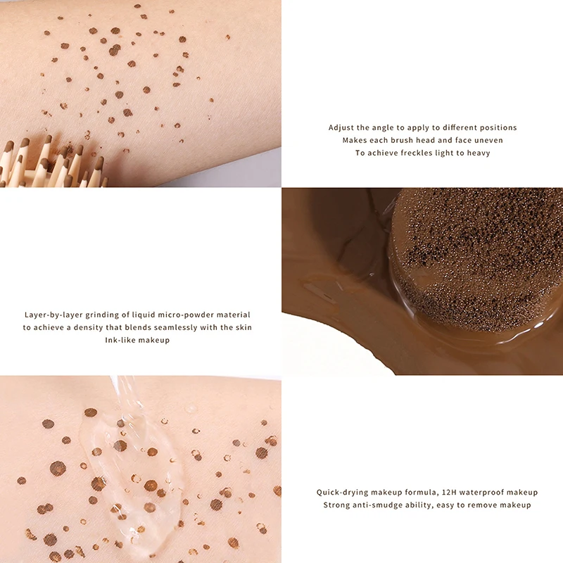 Timbro per lentiggini finte per il viso Cuscino d'aria Lentiggini realistici Simulazione naturale Punto finto Sigillo per pettine Cosmetico per trucco impermeabile