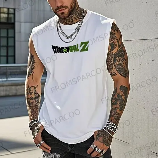 Famous Bandai Anime Men Cotton Tank Top Fitness Training Tight Fit Sleeveless Shirt Four Seasons Mens Clothing