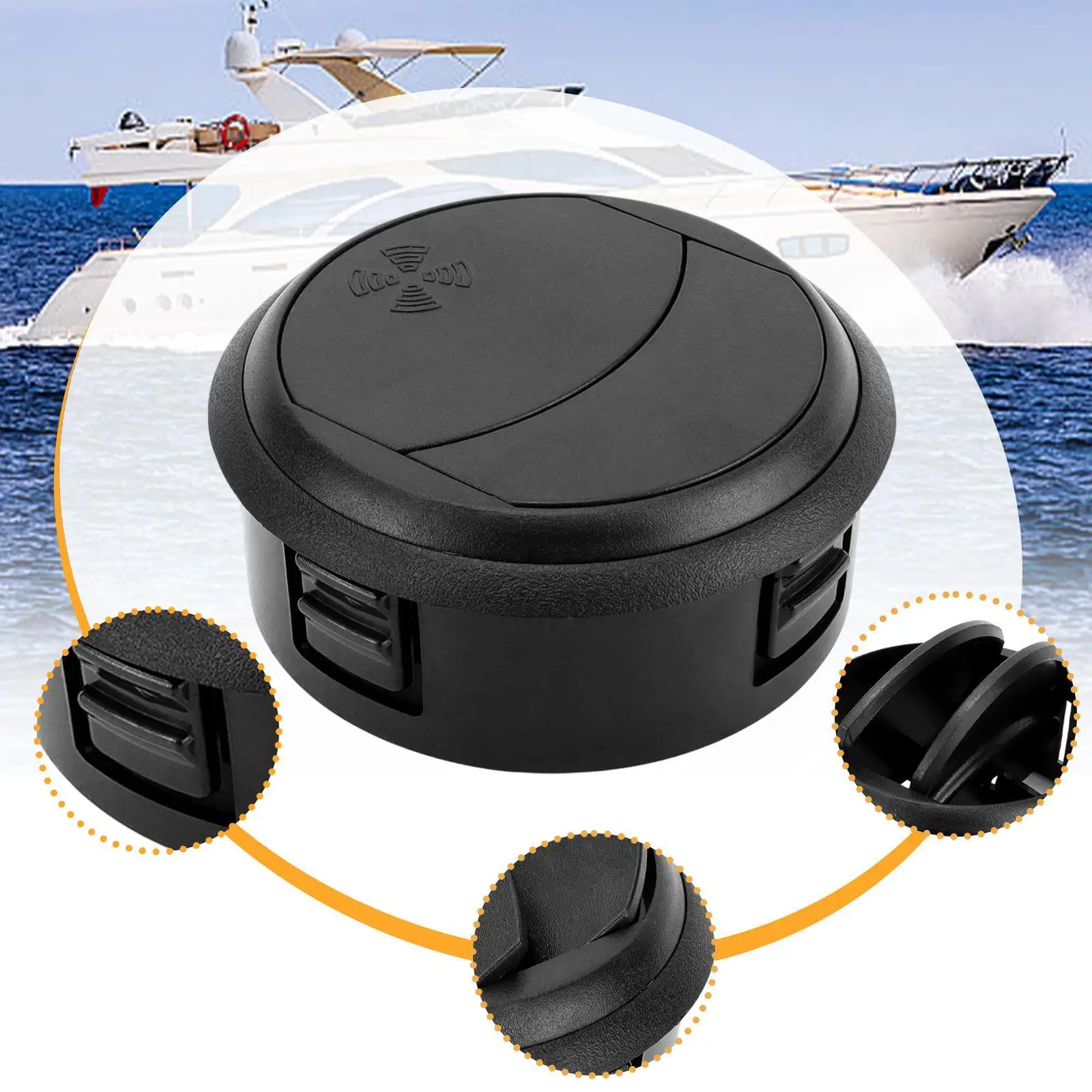 Stylish Black Car Dashboard Air Conditioning Vent Cover ABS Material Front Outlet Panel for Bus RV Yacht