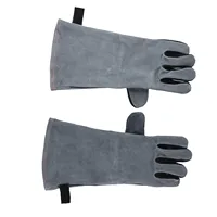 2pcs Heat Resistant Oven Gloves Thick Cowhide Baking Grill Insulated Leather Welding Forged Gloves 7.1 X 16.1 Inches