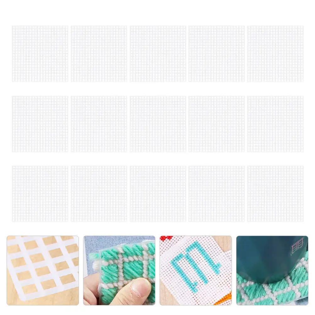

25Pcs Premium Sturdy Plastic Mesh Sheet for Embroidery Cross Stitch DIY Craft Projects Bookmark Tissue Box Coaster Making