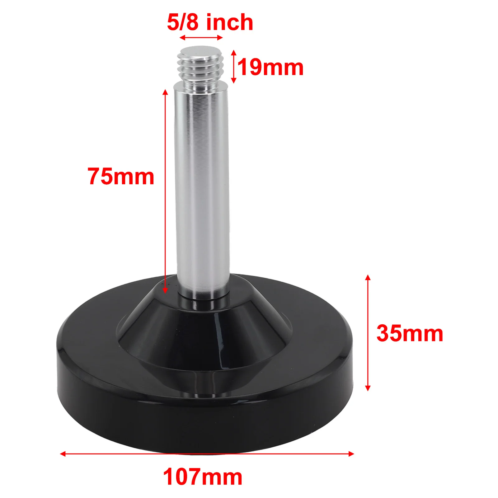 

Antenna Magnetic Base 1 Pins 5/8-11 Thread Adapter Mounting Antenna Magnetic Base Black Low Frequency M12X1 Thread