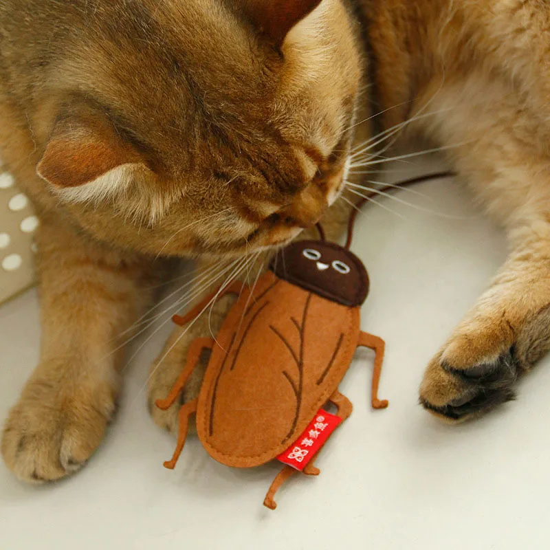 Cat Simulation Cockroach Cat Catnip Bell Toy Self-Hi Boredom Relief Artifact Cute Small Insect Spider