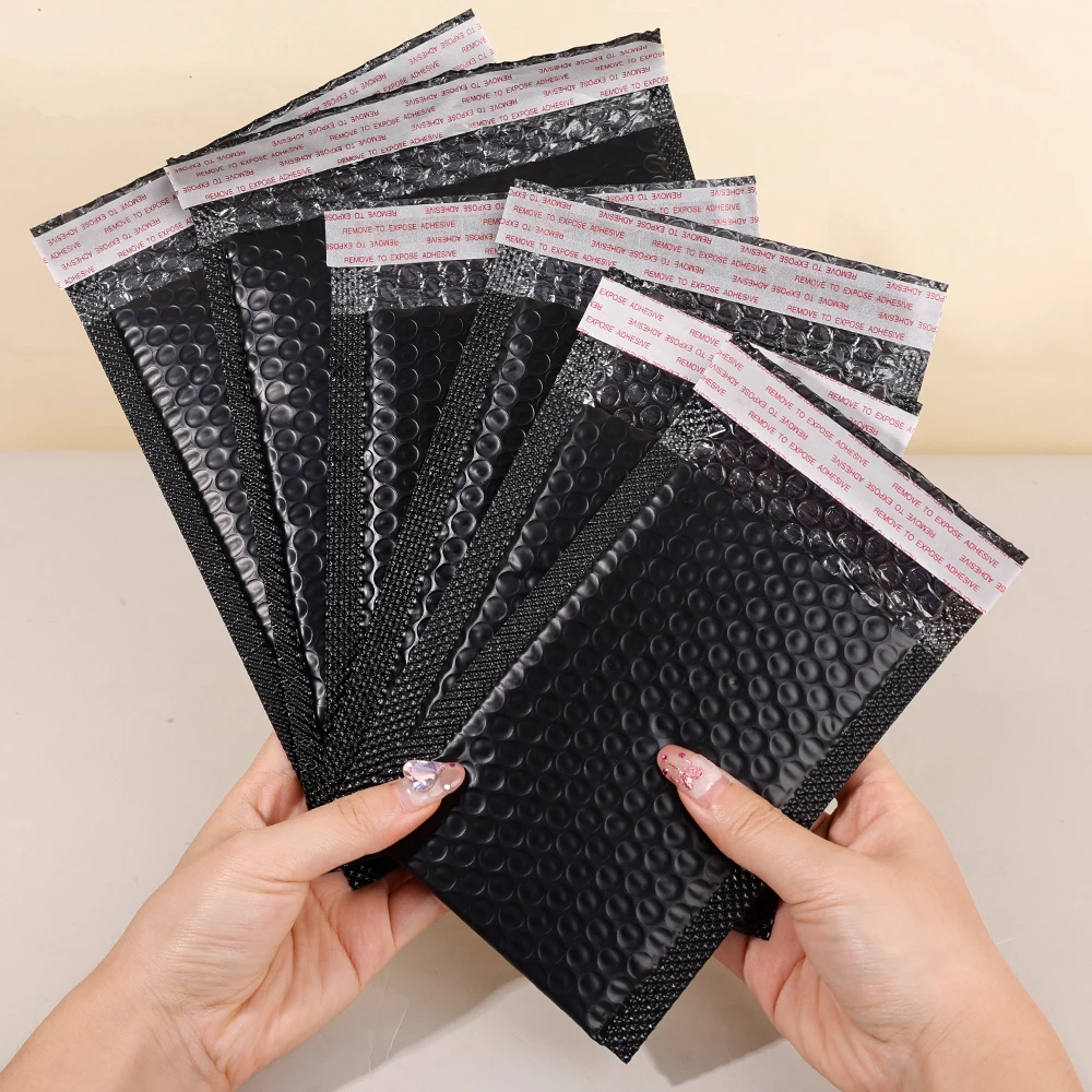 30/20/10 Stück schwarze/rosa Luftpolsterumschläge, selbstklebend, gepolstert, wasserdicht, Versandverpackungen für Schmuck und Kosmetikartikel – Detail 9