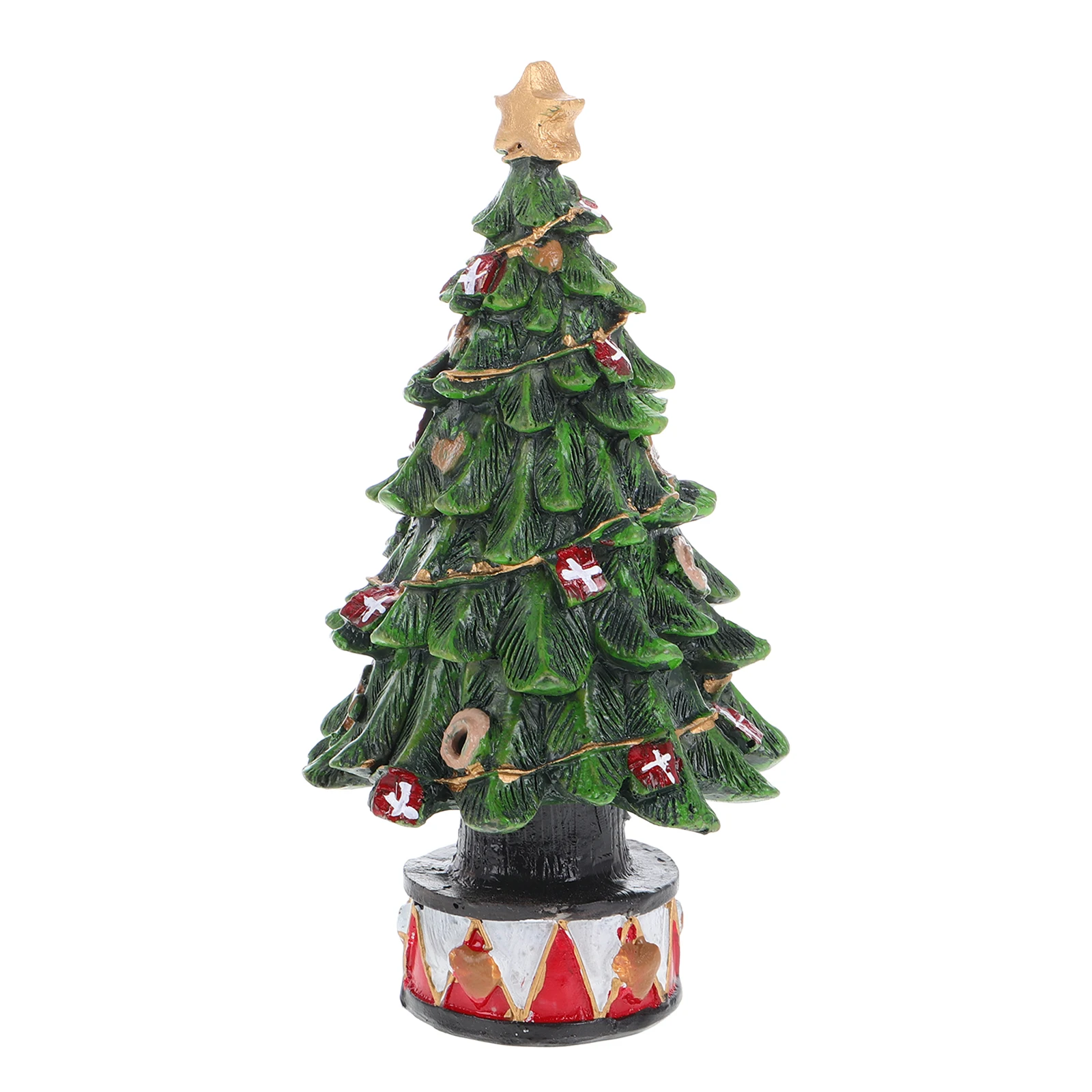 

Mini Christmas Tree Figurine Resin Tabletop Xmas Tree Statue Desktop Pine Tree Brush Tree Tables For Holiday Desktop Photo Props