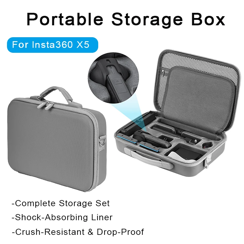 Carrying Case for Insta360 X5 Camera Storage Bag Single Shoulder Bag Anti-Scratch Handbag Travel Bag Protective Accessories