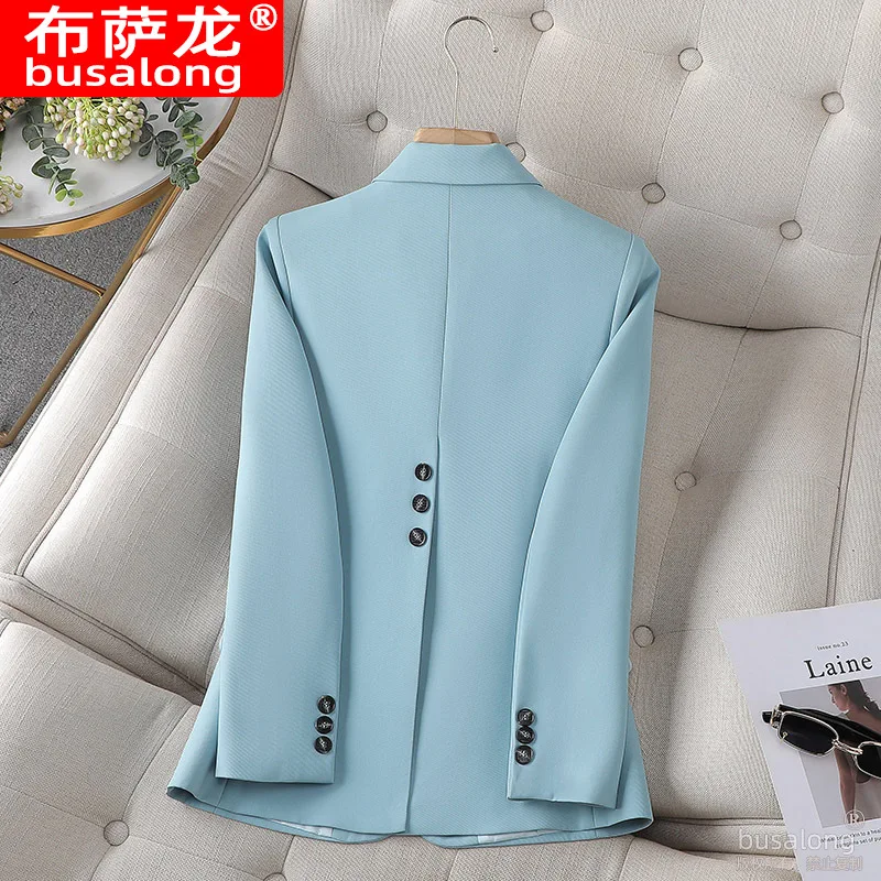 Novo elegante moda terno casual feminino manga longa blazer profissional formal jaqueta única workwear8231