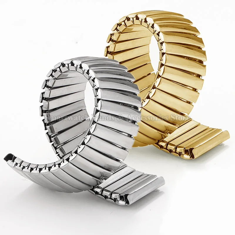 Pulseira elástica de metal 12mm 14mm 16mm 18mm 20mm 22mm para homens mulheres pulseira universal acessórios de pulseira de expansão de aço inoxidável