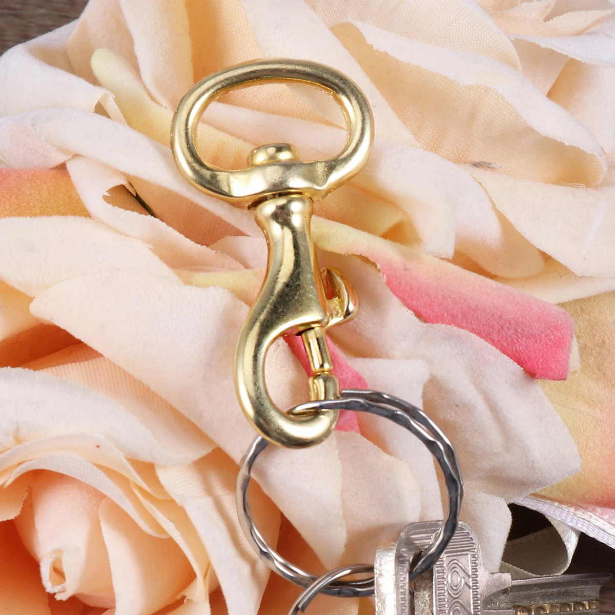 

Pure Copper Hook Dog Collar Buckles Metal Keychain Pet Belt Strap Snap Clip Brass