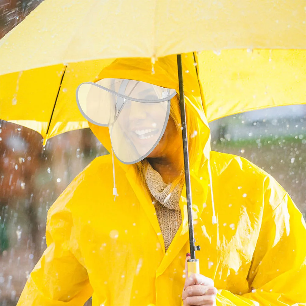 

3 Pcs Rainproof Hat Accessories Wide Brim Poncho Men Face Protector Hood Raincoat Accessory