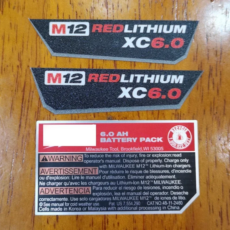 Battery label M Battery Plastic Case PCB Circuit Board Label For 48-11-2440 12V 48-11-2460 Li-ion Battery Box Housing 6.0Ah