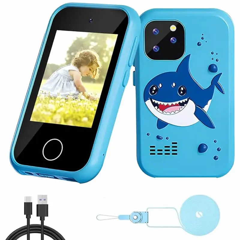 子供用スマートフォンmp3プレーヤーデジタルカメラおもちゃタッチスクリーンユニコーンベビーモバイル教育玩具女の子男の子向け3-8歳