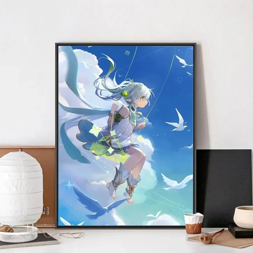 Genshin Impact Nahida Poster No Framed Poster Kraft Club Bar Paper Vintage Poster Wall Art Painting Bedroom Study Stickers