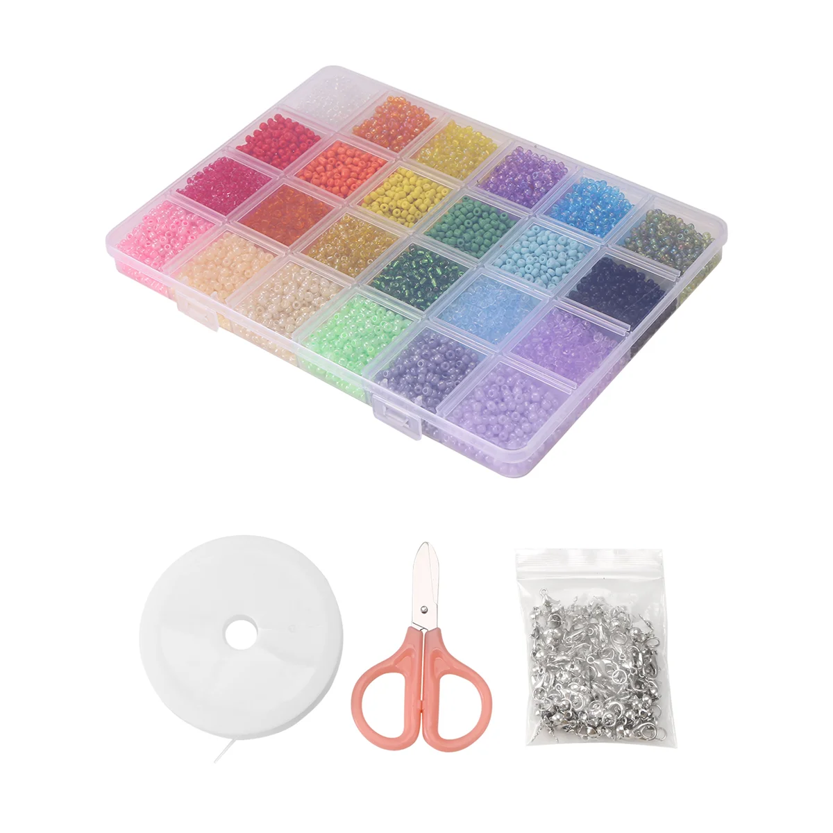 HOT Seed Beads for Bracelets 24 Colors 3mm Colored Small Glass Beads for Bracelets Jewelry Making Crafts 12000 Pcs