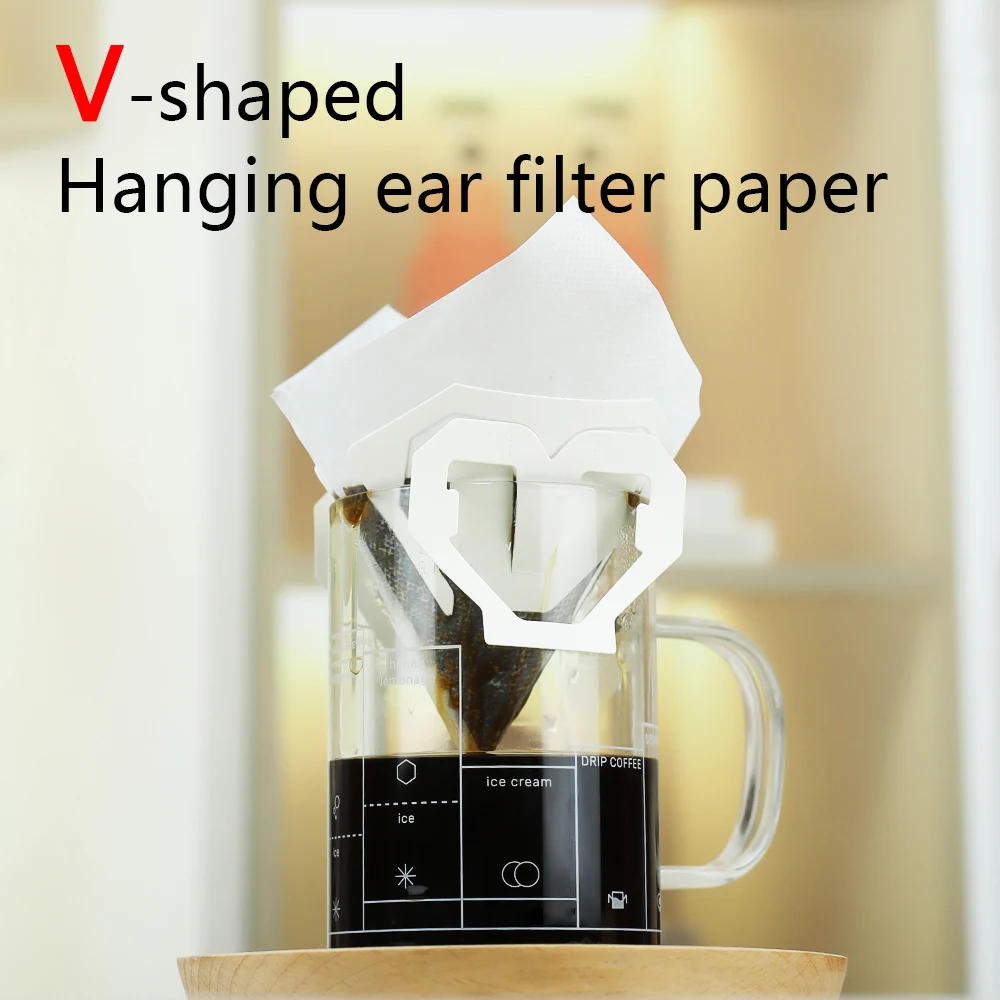 30/60pcs, Portable Coffee Filter Paper Bag with Hanging Ear Drip Coffee Bag, Single Use Drip Coffee Filter Paper Bag
