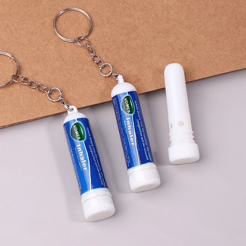 New 5Pcs Essential Oil Nasal Inhaler Aromatherapy Energy Bar Nasal Stick Keychain Boosts Focus Inhaler Tubes CoolingAcc