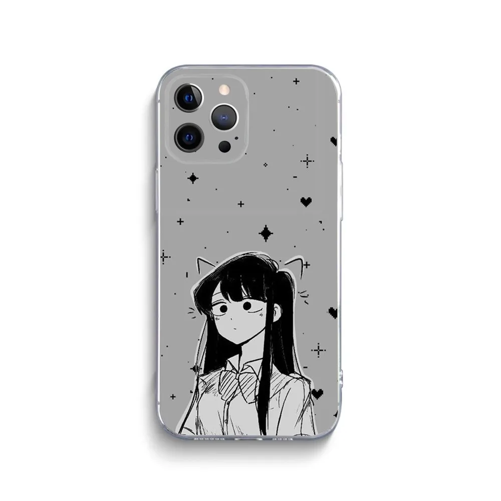 Anime Shouko Komi Phone Case For iPhone 16,15,14,13,12,11 Plus,Pro,Max,XR,XS,X,7,8 Plus,Mini Transparent Silicone Soft