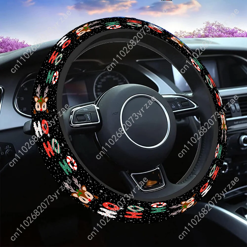 

Joyful Holiday Vibes Car Steering Wheels Cover Universal Type Environmental Friendly Comfortablenon-slip Steering Wheel Wrap