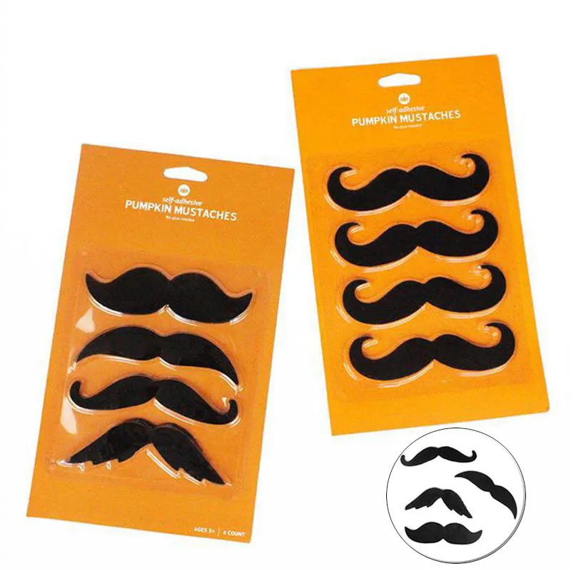 4 Uds. De bigote negro falso, accesorios para fotos de fiesta de Halloween, carnaval fantasma, Cosplay para niños y adultos, barba Artificial, maquillaje para fiesta de Halloween
