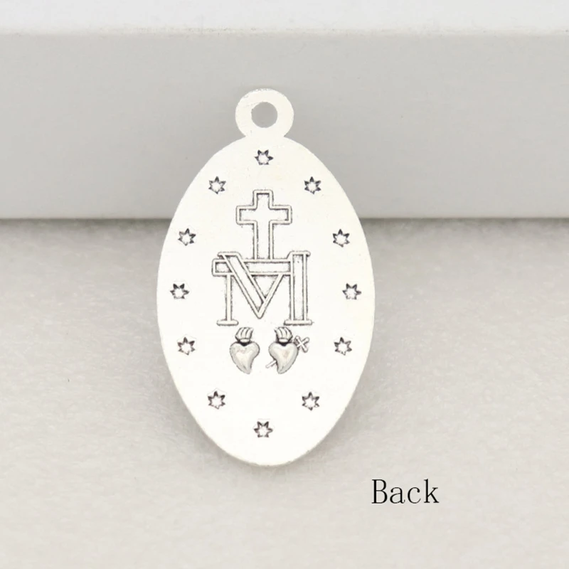 ZB91 10 Pcs  Medal Pendant Charm for Chain Necklace or Rosary Christ Catholic Charms Blessed Virgin Pendant for w/ Loop