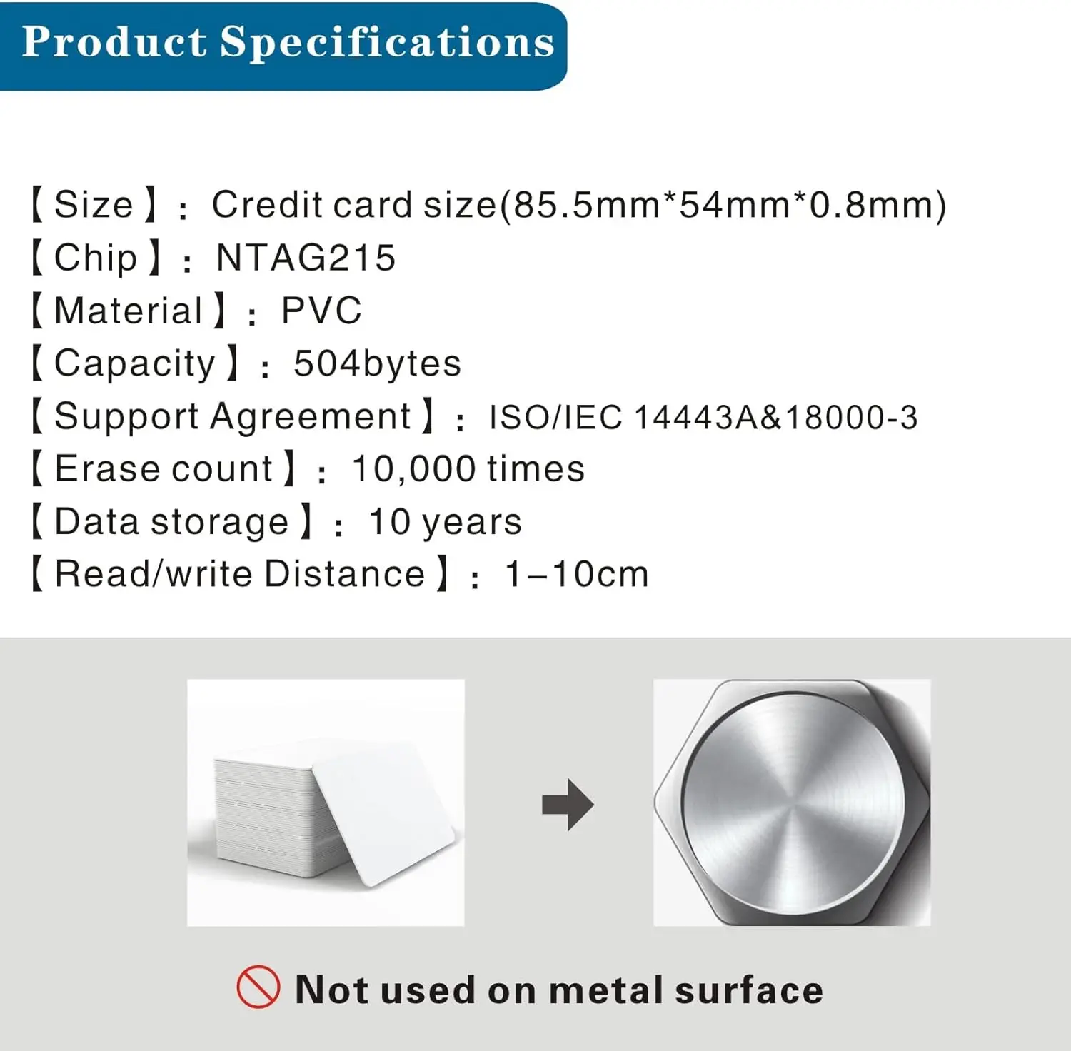 Tarjetas NFC NTAG215 para teléfono inteligente, tarjetas de visita NFC 215, tarjetas inteligentes RFID blancas, Chip NFC para Android