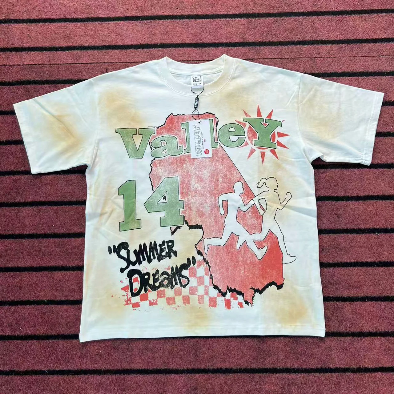 VALE FOREVER Vallery, camiseta de manga curta com corte folgado e estampa de letras em estilo retrô, ideal para o verão, para homens e mulheres.