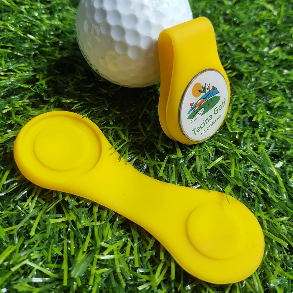 Silicone Golf Position Calibration Clamp Strong Magnetic Mini Golf Caps Clip Marker Professional Folding Reusable Golf Supplies