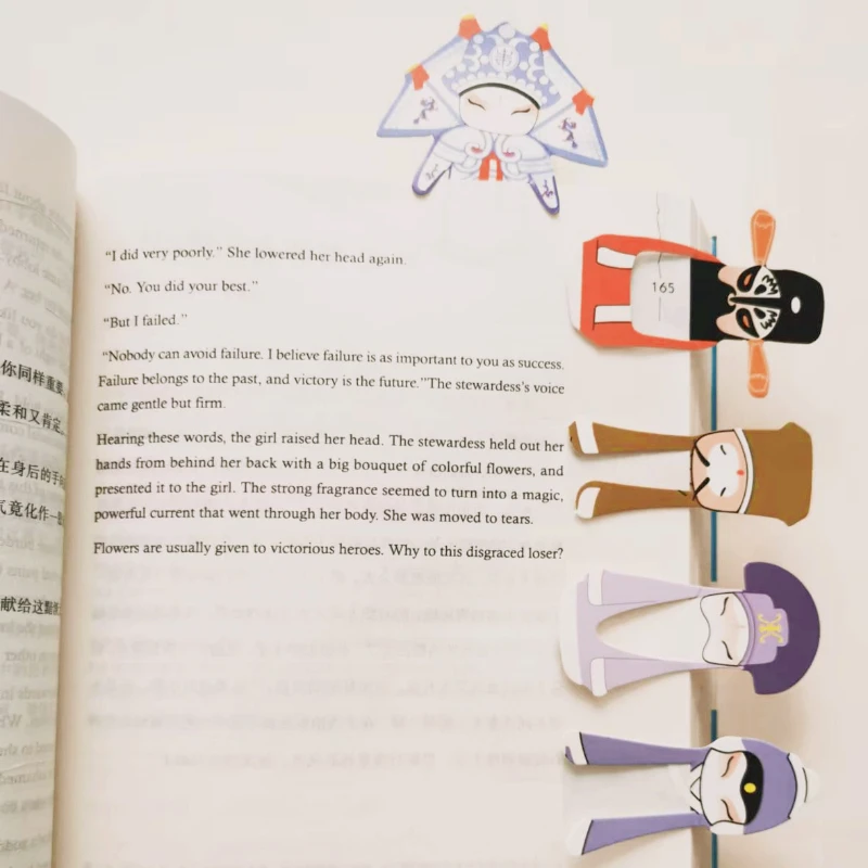 7pcs/set China Peking Opera Paper Bookmarks Creative Gift Student Book Reading Office