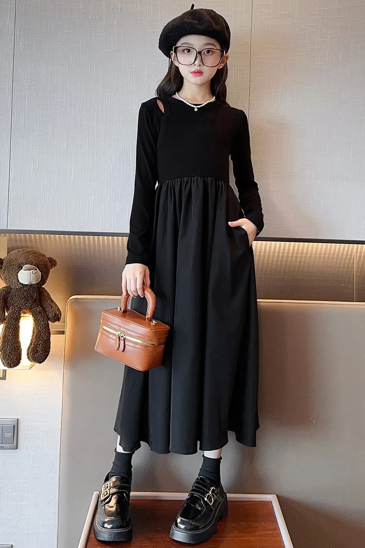 فستان الأميرة الجديد لخريف فرنسي عتيق لعام 2025 للفتيات المراهقات طويل متماسك بطبقات توتو للأطفال 4 8 10 12 14 سنة كوريا #6