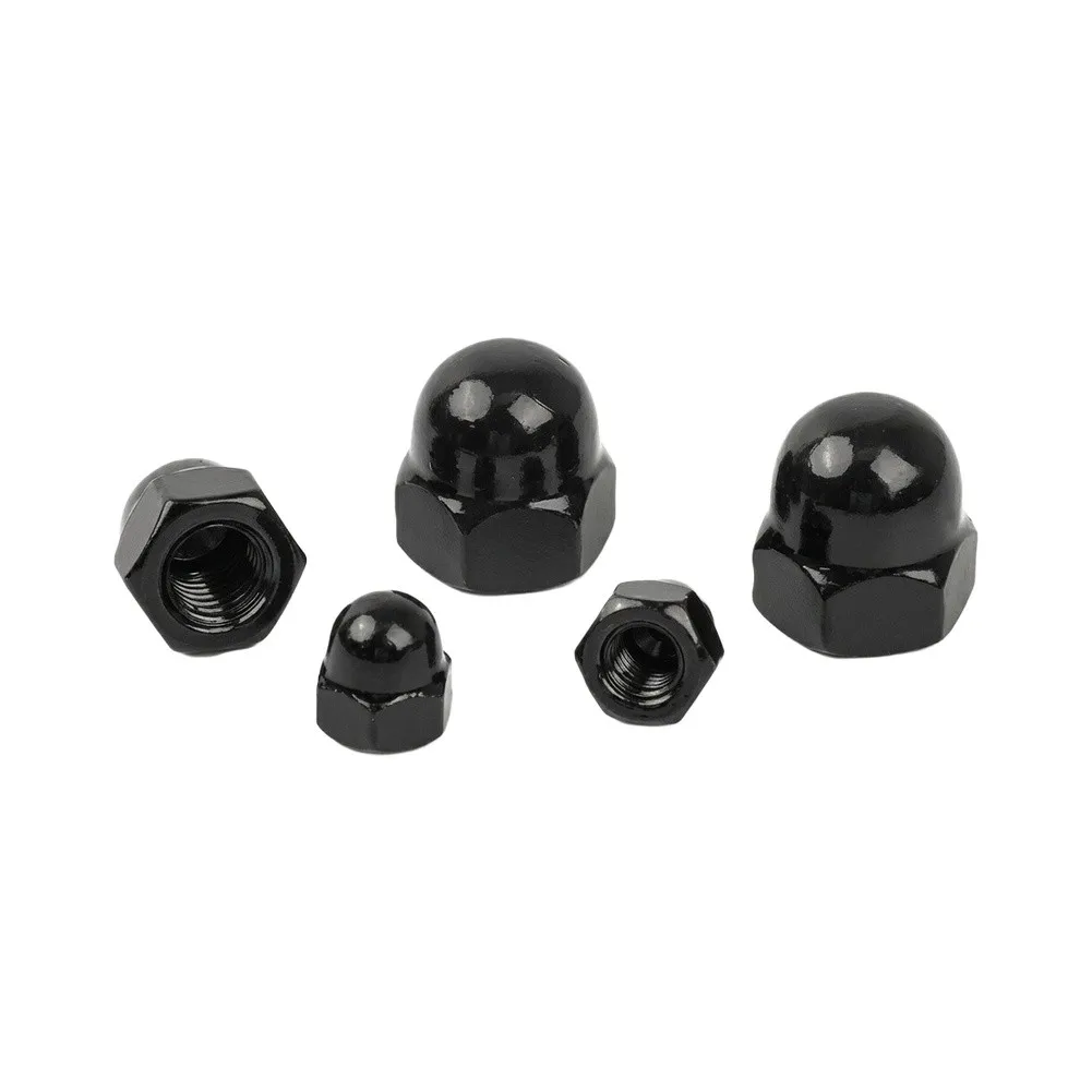 150Pcs Black Zinc Plated Dome Cap Nut Assortment Carbon Steel Hex Nut Decor Fastener Kit+Storage Box For DIY Furniture Hardware