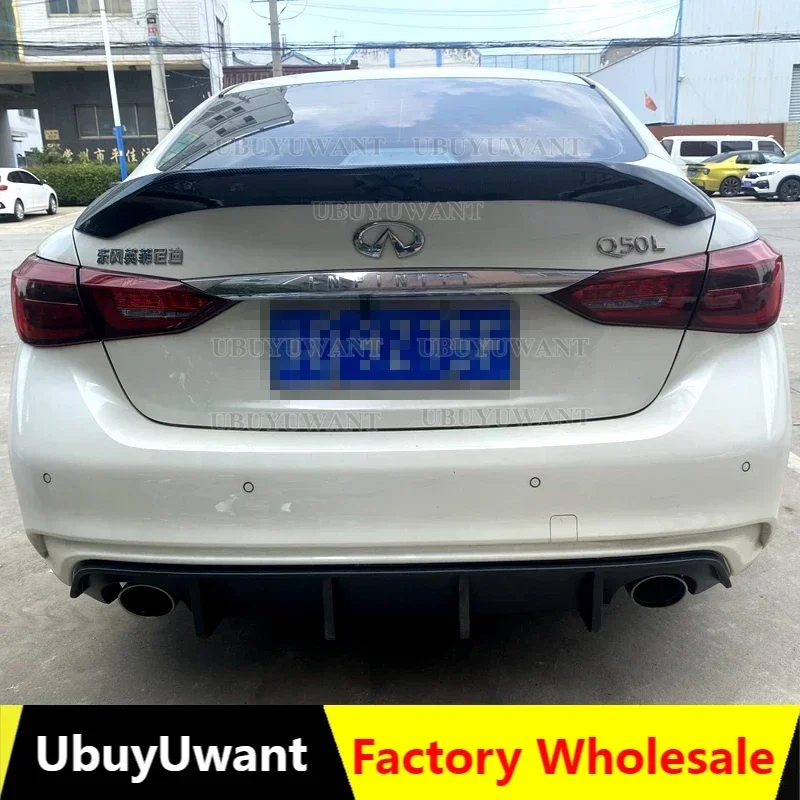 For Infiniti Q50 Q50S Spoiler ABS Material Car Rear Wing Primer Color Rear Spoiler For Infiniti Q50 Spoiler 2018+