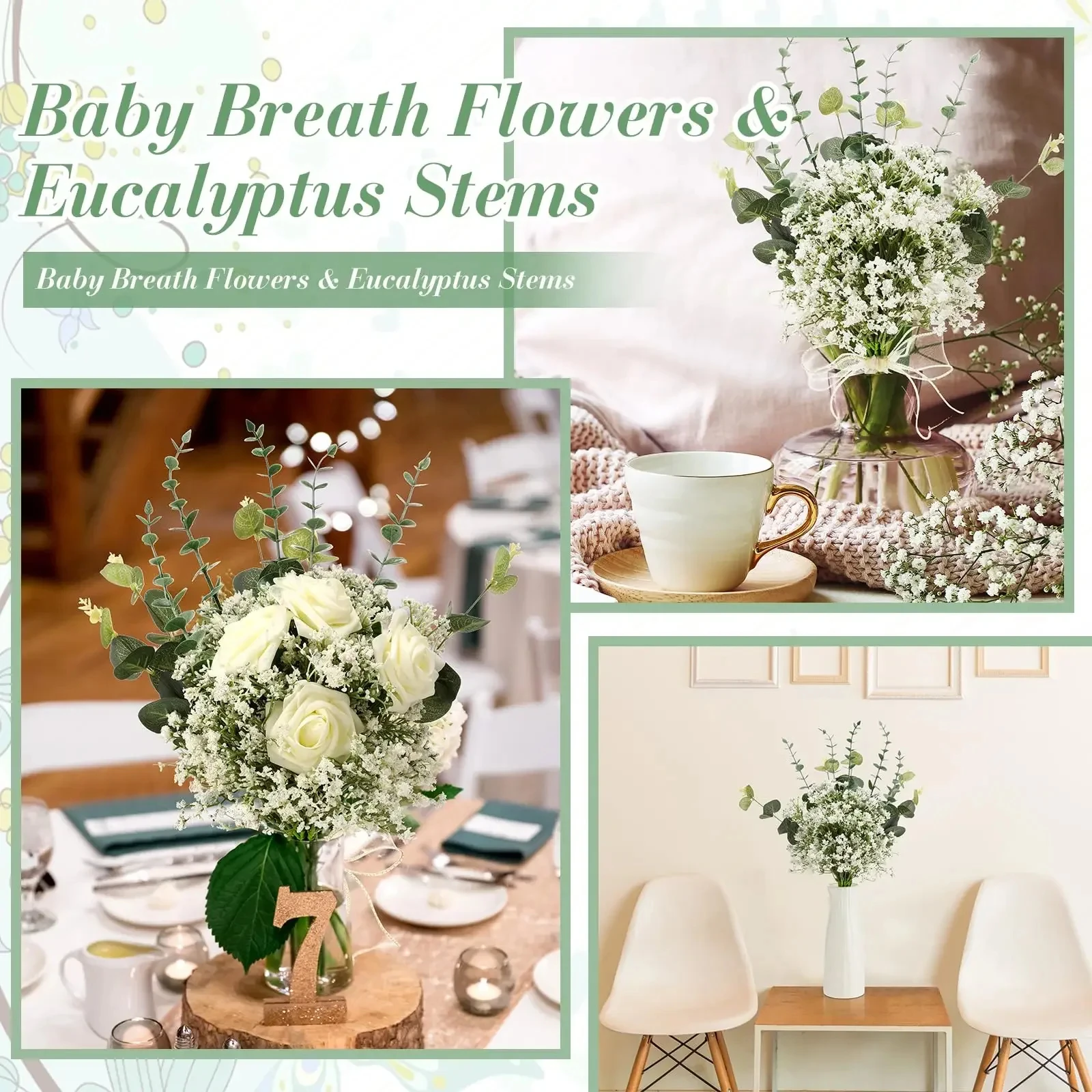 10 stücke Künstliche Blumen Gefälschte Gypsophila Baby Atem Blume Für Home Dekoration Hochzeit Party Blumensträuße DIY Zubehör – Detail 5
