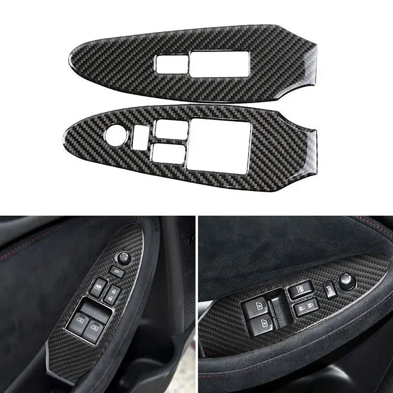 

For Nissan 370Z Z34 2009 2010 2011 2012 -UP Carbon Fiber Car Interior Window Lift Control Button Panel Trim Cover Accessories