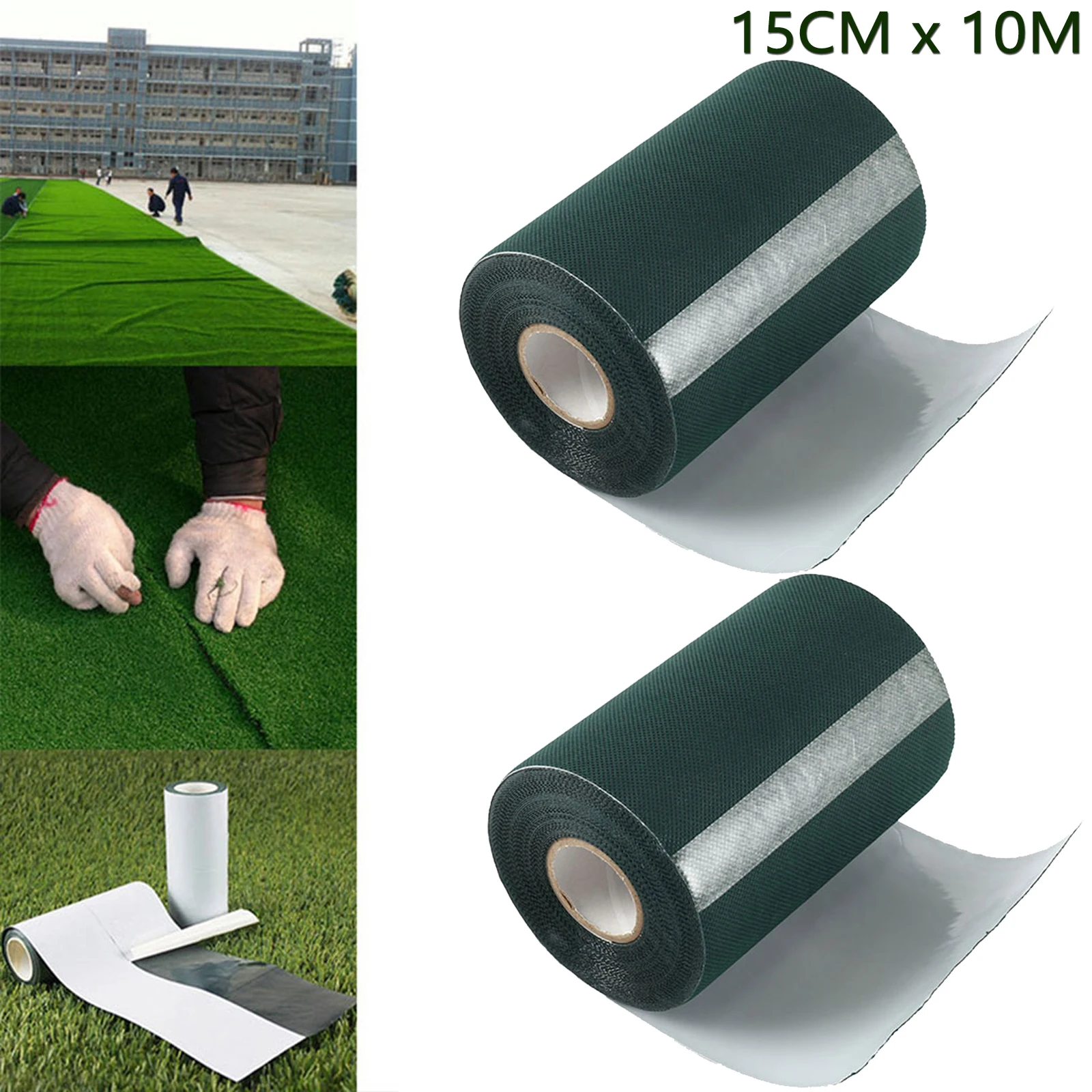 10m x 15cm Artificial Grass Seam Tape Self Adhesive Synthetic Seaming Turf Glue Peel For Jointing Fixing Green Lawn Mat Rug