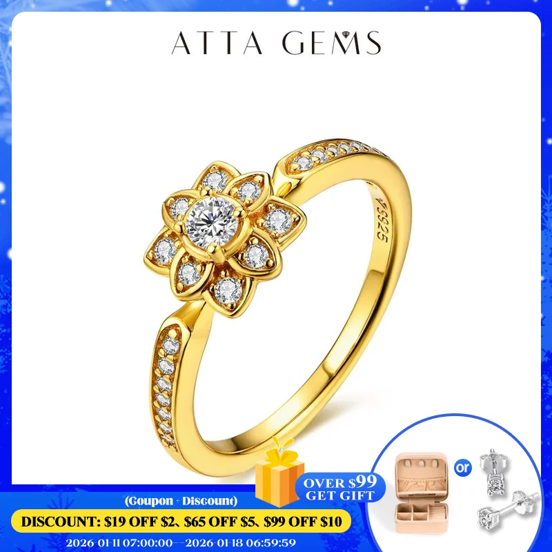 

ATTAGEMS D VVS1 Color Round Cut 3mm Moissanite Ring Solid 925 Sterling SIlver New Romantic Engagement Ring for Women Top Quality