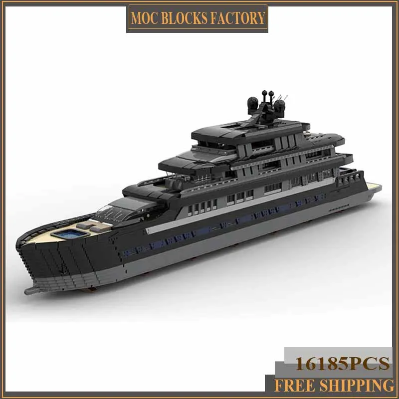 Moc Building Bricks Boat Model Large Luxury Yacht Mini Scale Technology Modular Blocks Gifts Toys For Children DIY Sets Assembly