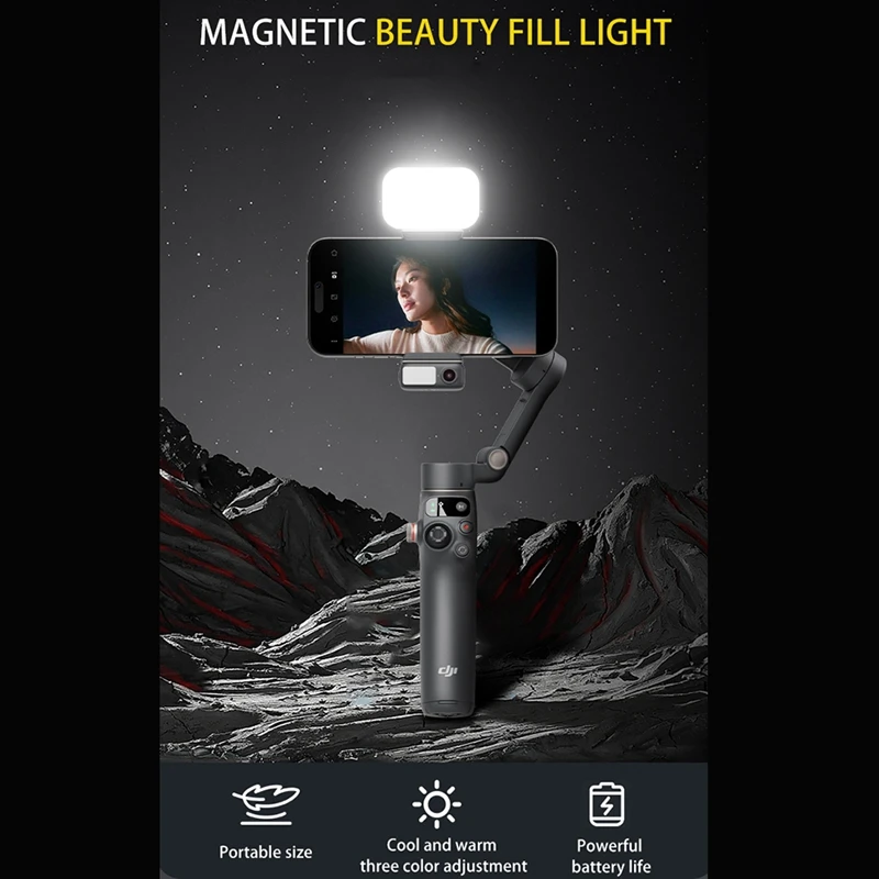 ضوء ملء LED مغناطيسي لملحقات مثبت أفقي محمول DJI Osmo Mobile 7/6/5