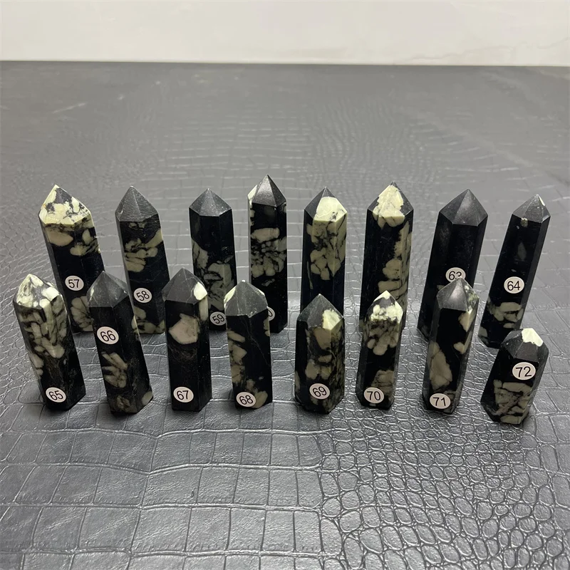 High Quality Natural Chrysanthemum Stone Healing Crystal Wand Point For Fengshui Decoration