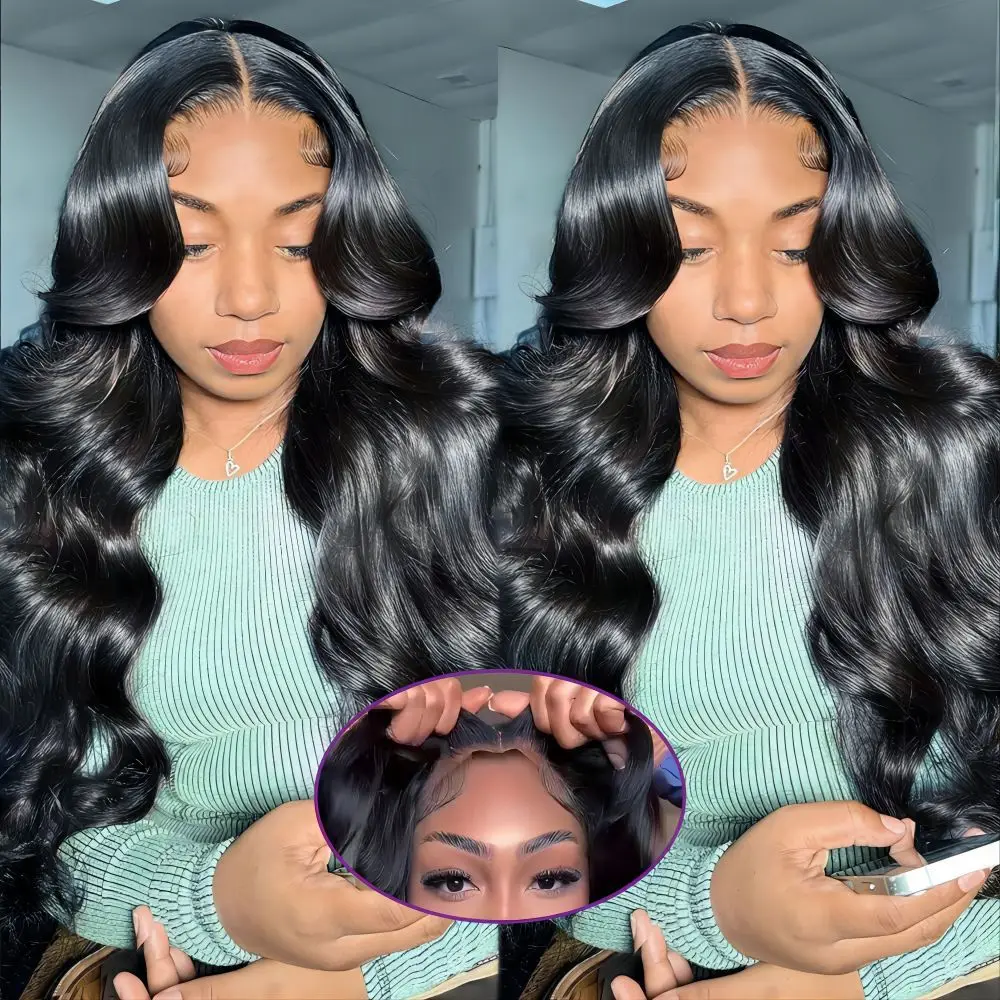

Парик Body Wave 4x4 с кружевной передней частью, готовый к носке, из натуральных человеческих волос, 180% плотность, для женщин, бразильский, без клея, предварительно прорезанный, натуральный цвет